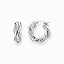 Fashion Creolen gedrehtes Design Silber Damen Creolen