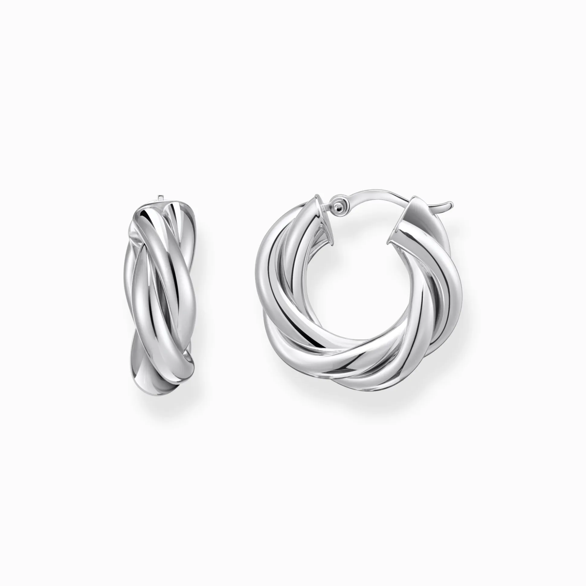Fashion Creolen gedrehtes Design Silber Damen Creolen