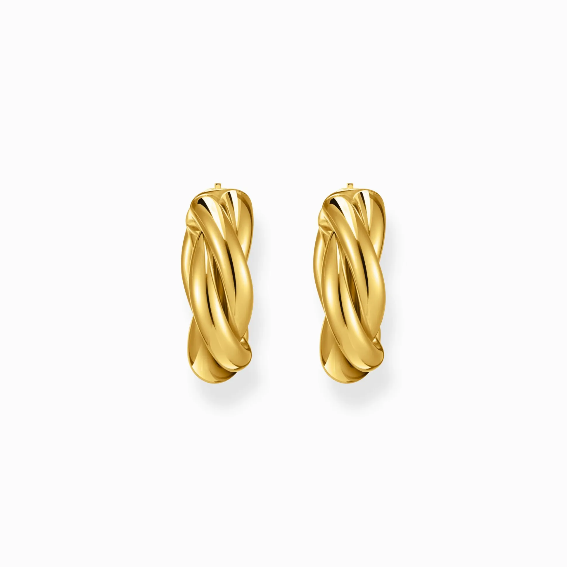 Best Sale Creolen gedrehtes Design vergoldet Damen Creolen|18K Vergoldung - 925 Silber