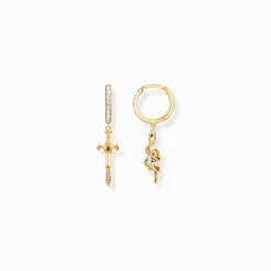 Discount Creolen mit Anhänger Tempting Romance vergoldet Damen Creolen|18K Vergoldung - 925 Silber
