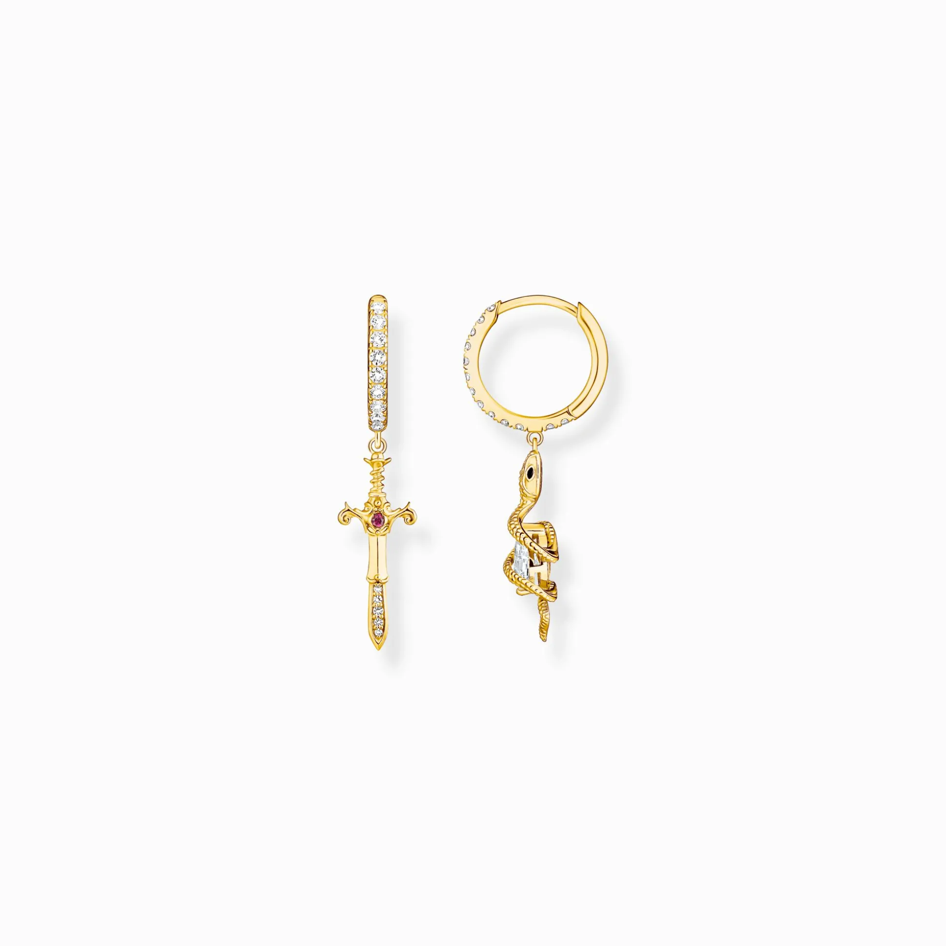 Discount Creolen mit Anhänger Tempting Romance vergoldet Damen Creolen|18K Vergoldung - 925 Silber