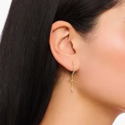 Discount Creolen mit Anhänger Tempting Romance vergoldet Damen Creolen|18K Vergoldung - 925 Silber