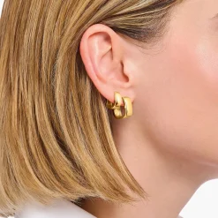 Discount Creolen mit eckiger Form vergoldet Damen Creolen