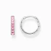 Cheap Creolen mit pinken Steinen Pavé Silber Damen Creolen|925 Silber