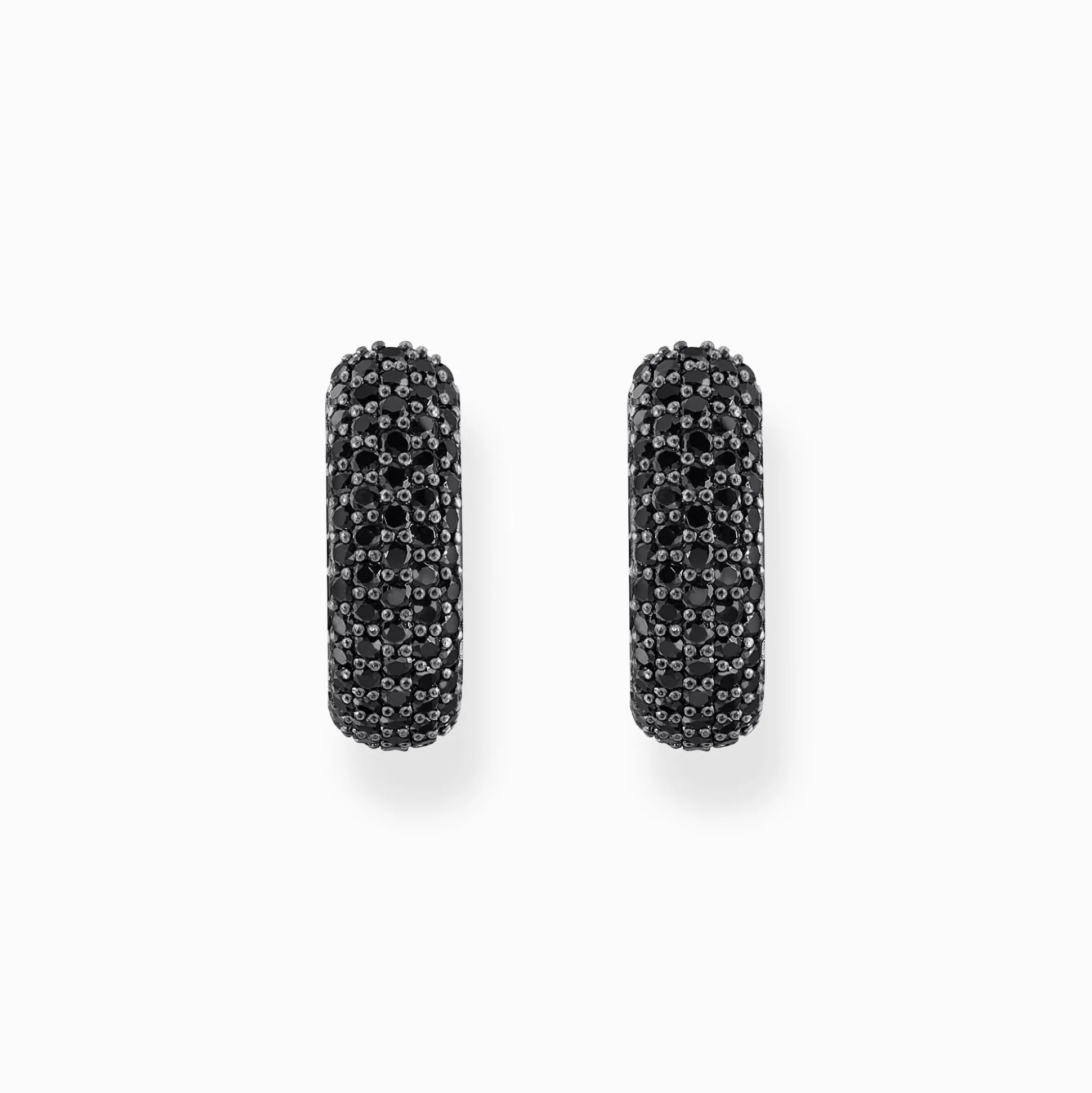 Shop Creolen mit schwarzem Zirkonia-Pavé Silber geschwärzt Damen Creolen|925 Silber