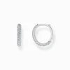 Clearance Creolen mit weißem Zirkonia-Pavé Silber Damen Creolen|925 Silber
