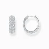 Hot Creolen mit weißem Zirkonia-Pavé Silber Damen Creolen|925 Silber