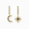 Fashion Creolen Royalty Stern & Mond gold Damen Creolen|18K Vergoldung - 925 Silber