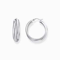 Store Creolen verschlungenes Design Silber Damen Creolen