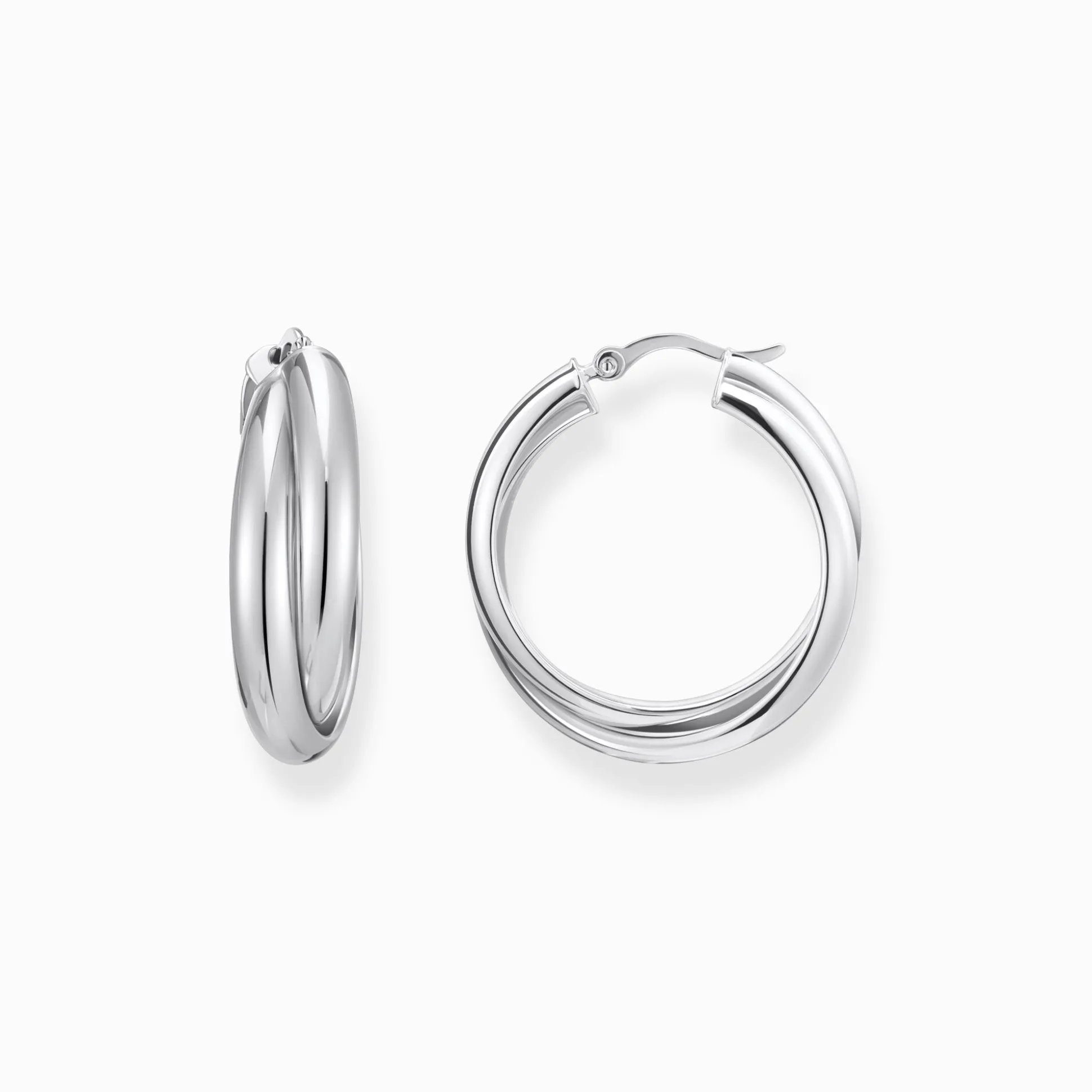 Store Creolen verschlungenes Design Silber Damen Creolen