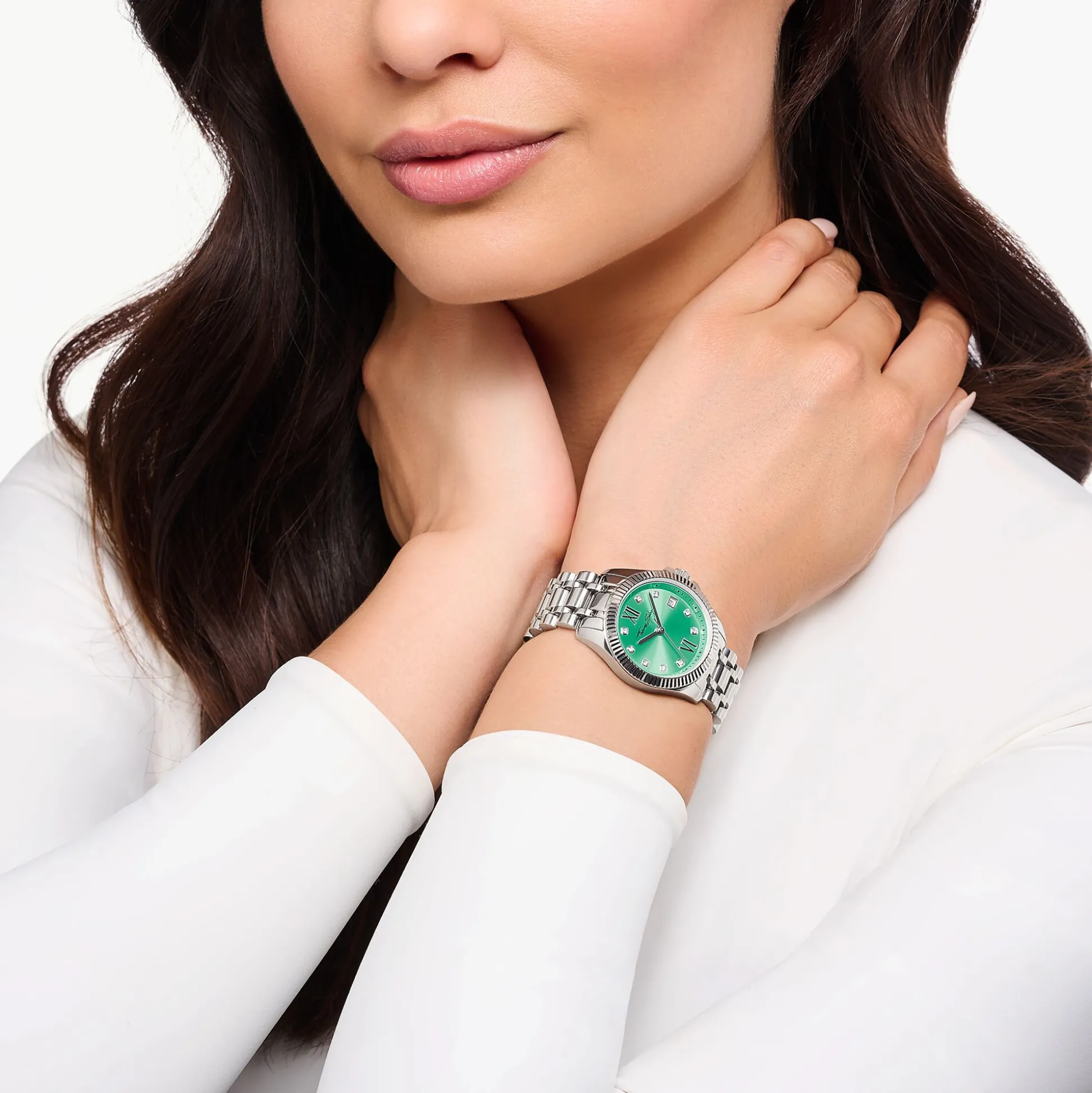Fashion Damenuhr Divine Green mit Zifferblatt in Grün silberfarben Damen Uhren|Damenuhren
