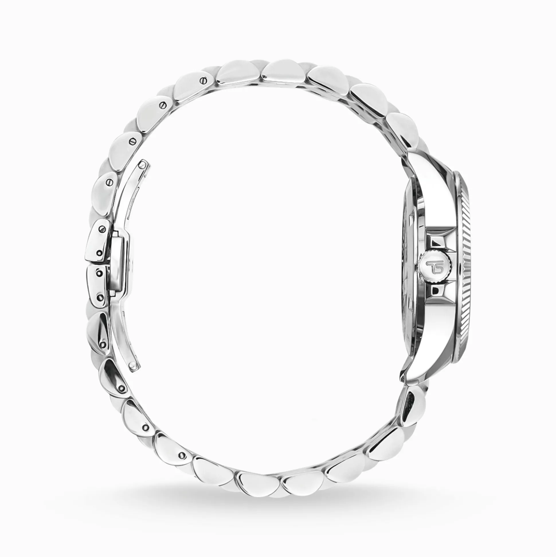 Best Sale Damenuhr Divine Silver mit schwarzem Zifferblatt und weißen Steinen Silber Damen Uhren|Damenuhren