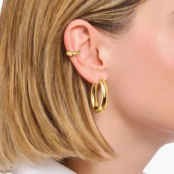 Flash Sale Earcuff in geschwungener Form vergoldet Damen Ear Cuffs|18K Vergoldung - 925 Silber