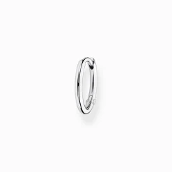 Hot Einzel Creole klassisch silber Damen Creolen|Ohrstecker & Creolen
