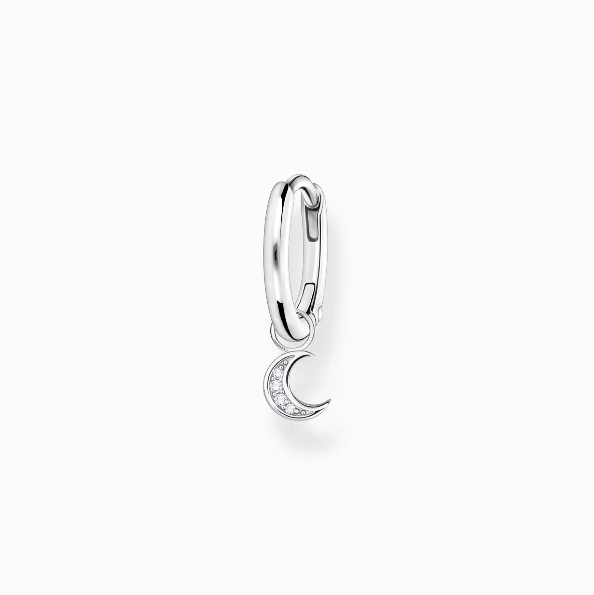 Sale Einzel Creole mit Mond Anhänger silber Damen Creolen