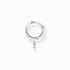 Sale Einzel Creole mit Mond Anhänger silber Damen Creolen