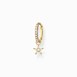 Fashion Einzel Creole mit Stern Anhänger gold Damen Creolen