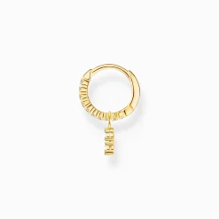 Fashion Einzel Creole mit Stern Anhänger gold Damen Creolen