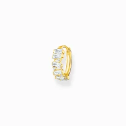 Cheap Einzel Creole weiße Steine gold Damen Creolen