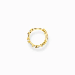 Shop Einzel Creole weiße Steine gold Damen Creolen