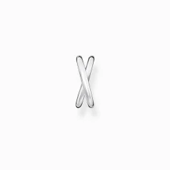 Flash Sale Einzel Ohrklemme gekreuzt silber Damen Creolen|Ear Cuffs