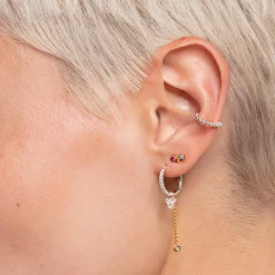 Sale Einzel Ohrklemme Kugeln silber Damen Creolen|Ear Cuffs