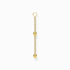 New Einzel Ohrring Anhänger Kugeln gold Damen Creolen|18K Vergoldung - 925 Silber