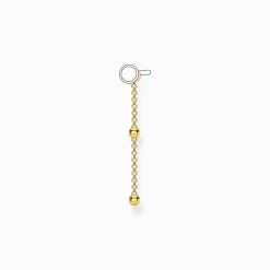 New Einzel Ohrring Anhänger Kugeln gold Damen Creolen|18K Vergoldung - 925 Silber