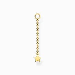 Flash Sale Einzel Ohrring Anhänger Stern gold Damen Creolen|18K Vergoldung - 925 Silber