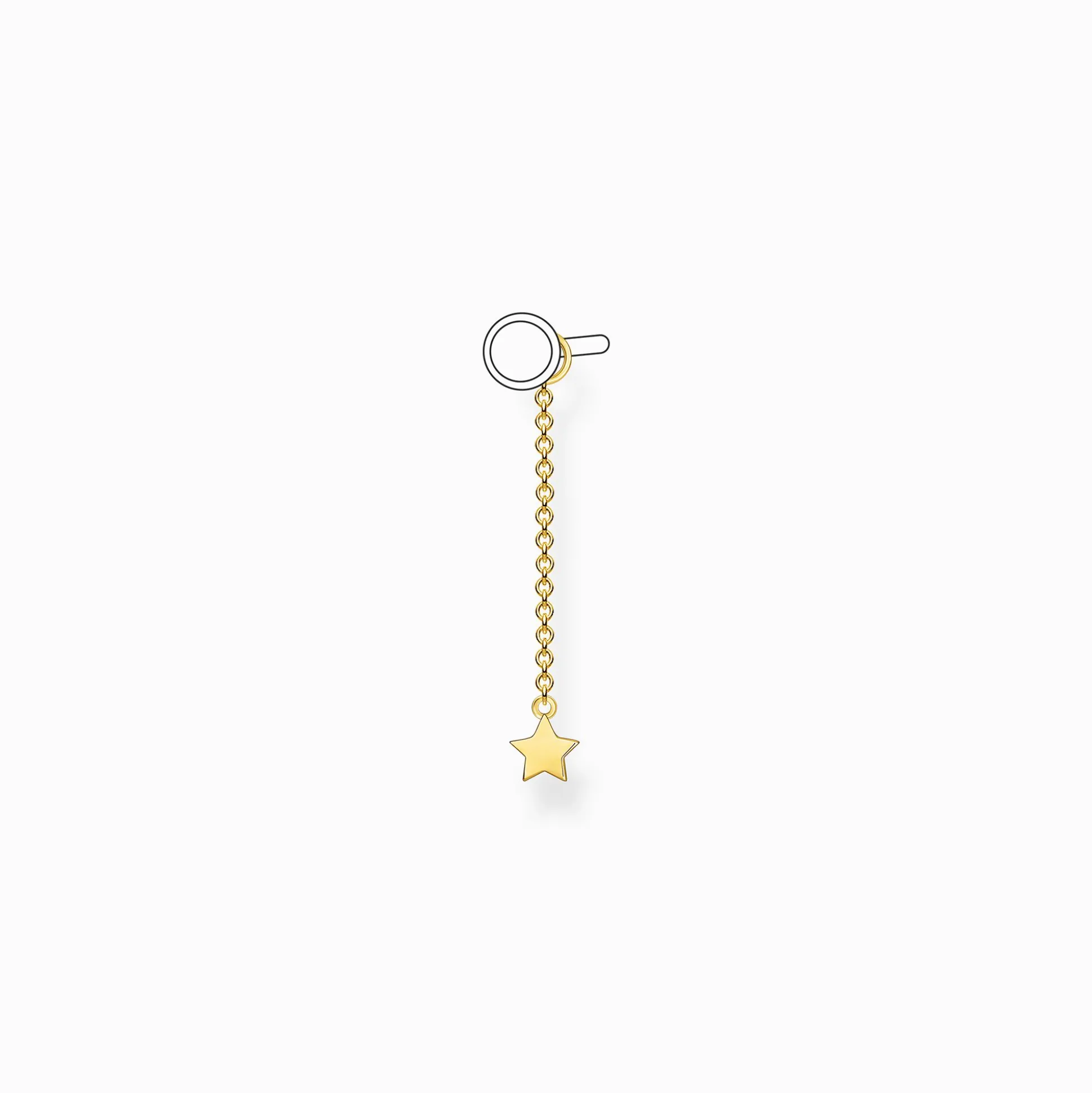 Flash Sale Einzel Ohrring Anhänger Stern gold Damen Creolen|18K Vergoldung - 925 Silber