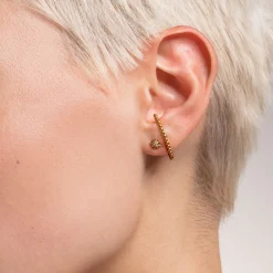 New Einzel Ohrstecker Kugeln gold Damen Ohrstecker|18K Vergoldung - 925 Silber