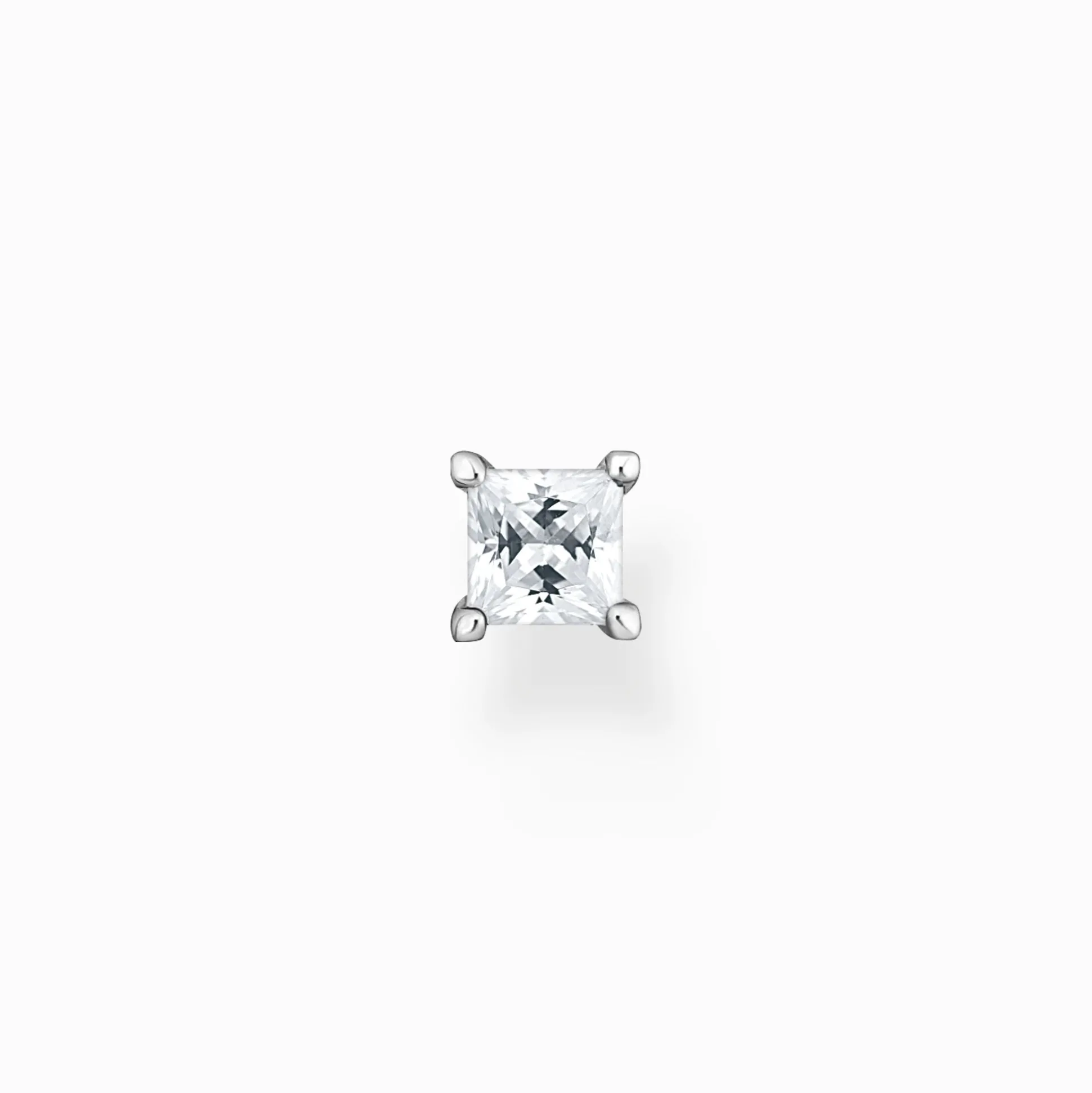 Flash Sale Einzel Ohrstecker mit weißem Stein silber Damen Ohrstecker