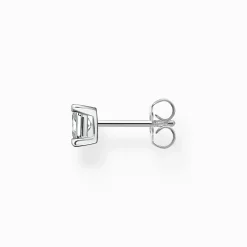 Flash Sale Einzel Ohrstecker mit weißem Stein silber Damen Ohrstecker