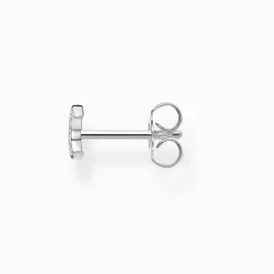 Sale Einzel Ohrstecker Mond Pavé silber Damen Ohrstecker