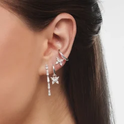 Shop Einzel Ohrstecker Schmetterling weiße Steine Damen Ohrstecker