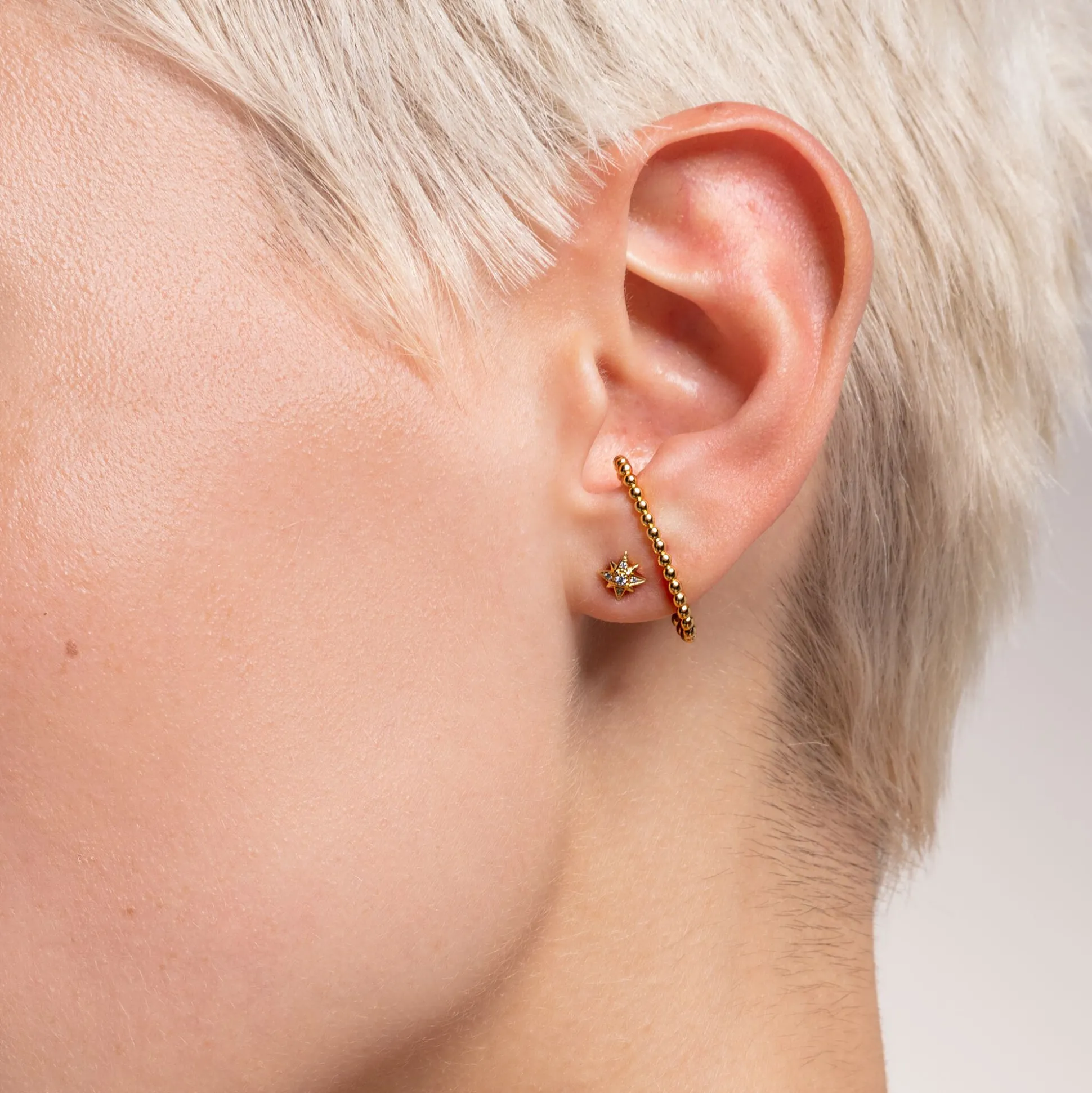 Discount Einzel Ohrstecker Stern gold Damen Ohrstecker