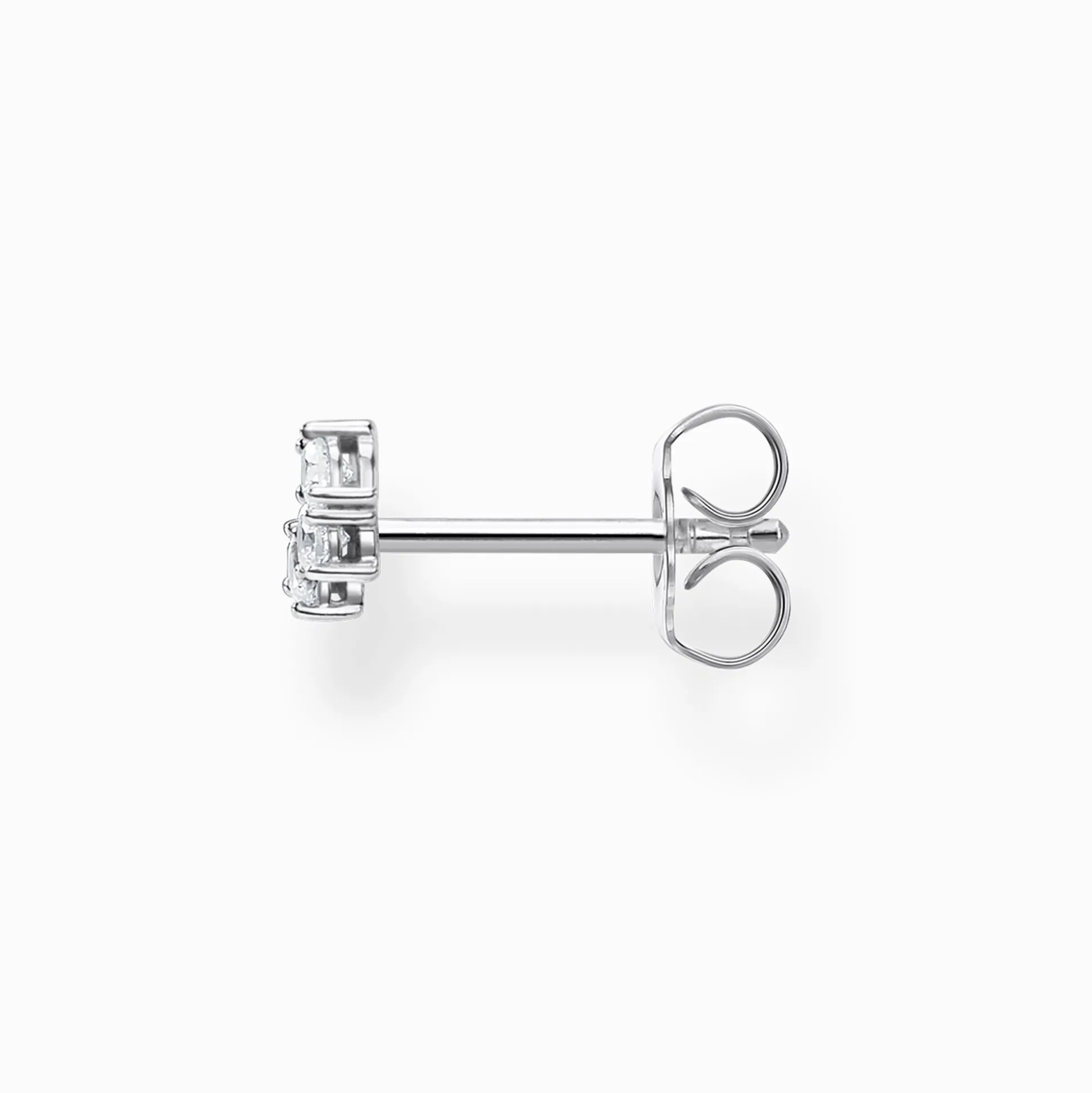 Outlet Einzel Ohrstecker weiße Steine silber Damen Ohrstecker