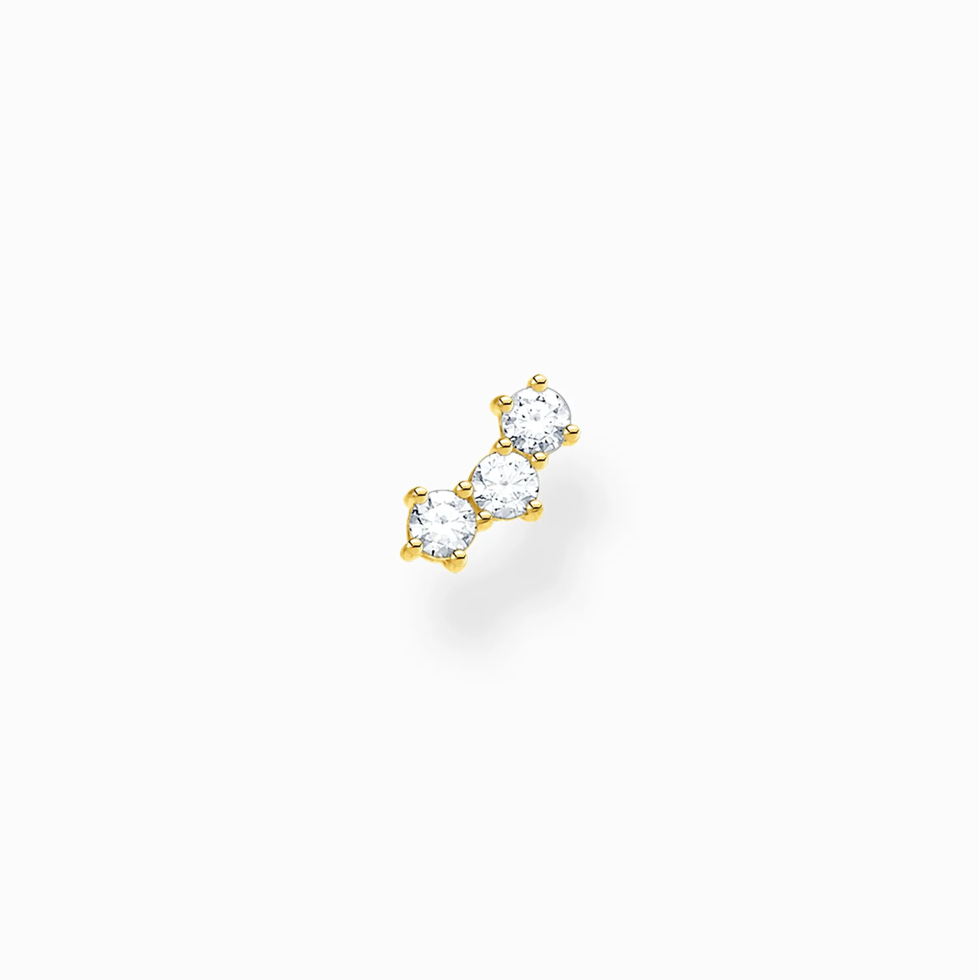 Best Sale Einzel Ohrstecker weiße Steine gold Damen Ohrstecker