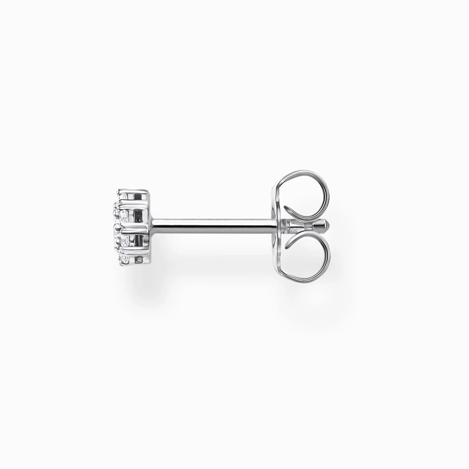 New Einzel Ohrstecker weiße Steine silber Damen Ohrstecker
