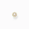 Best Einzel Ohrstecker weiße Steine gold Damen Ohrstecker|18K Vergoldung - 925 Silber