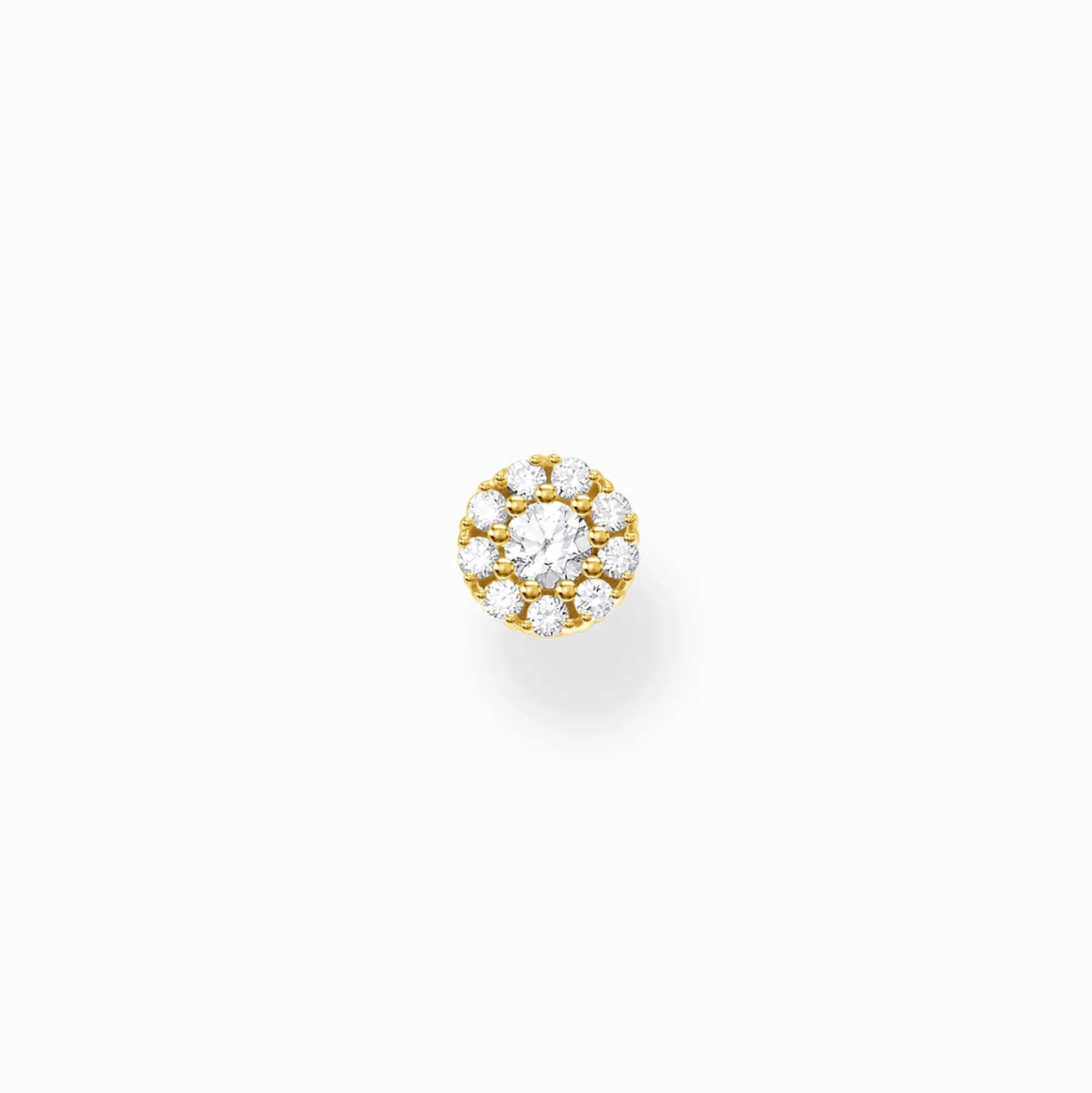 Best Einzel Ohrstecker weiße Steine gold Damen Ohrstecker|18K Vergoldung - 925 Silber