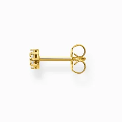 Best Einzel Ohrstecker weiße Steine gold Damen Ohrstecker|18K Vergoldung - 925 Silber