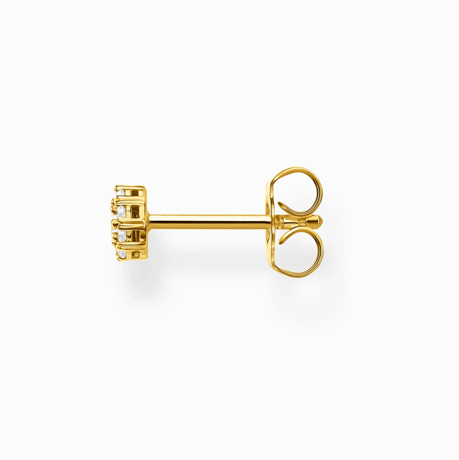 Best Einzel Ohrstecker weiße Steine gold Damen Ohrstecker|18K Vergoldung - 925 Silber