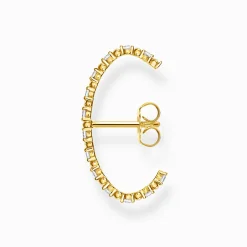 Flash Sale Einzel Ohrstecker weiße Steine gold Damen Ohrstecker|18K Vergoldung - 925 Silber