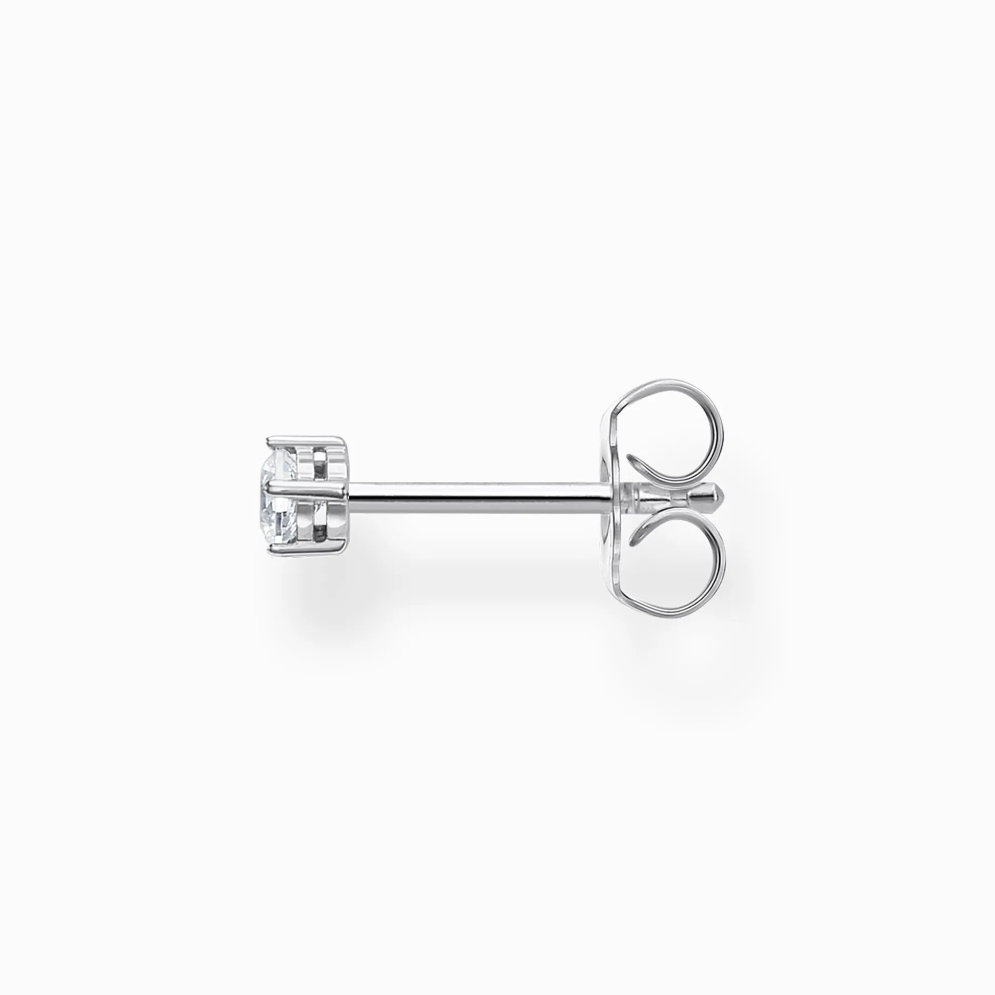 Store Einzel Ohrstecker weißer Stein silber Damen Ohrstecker