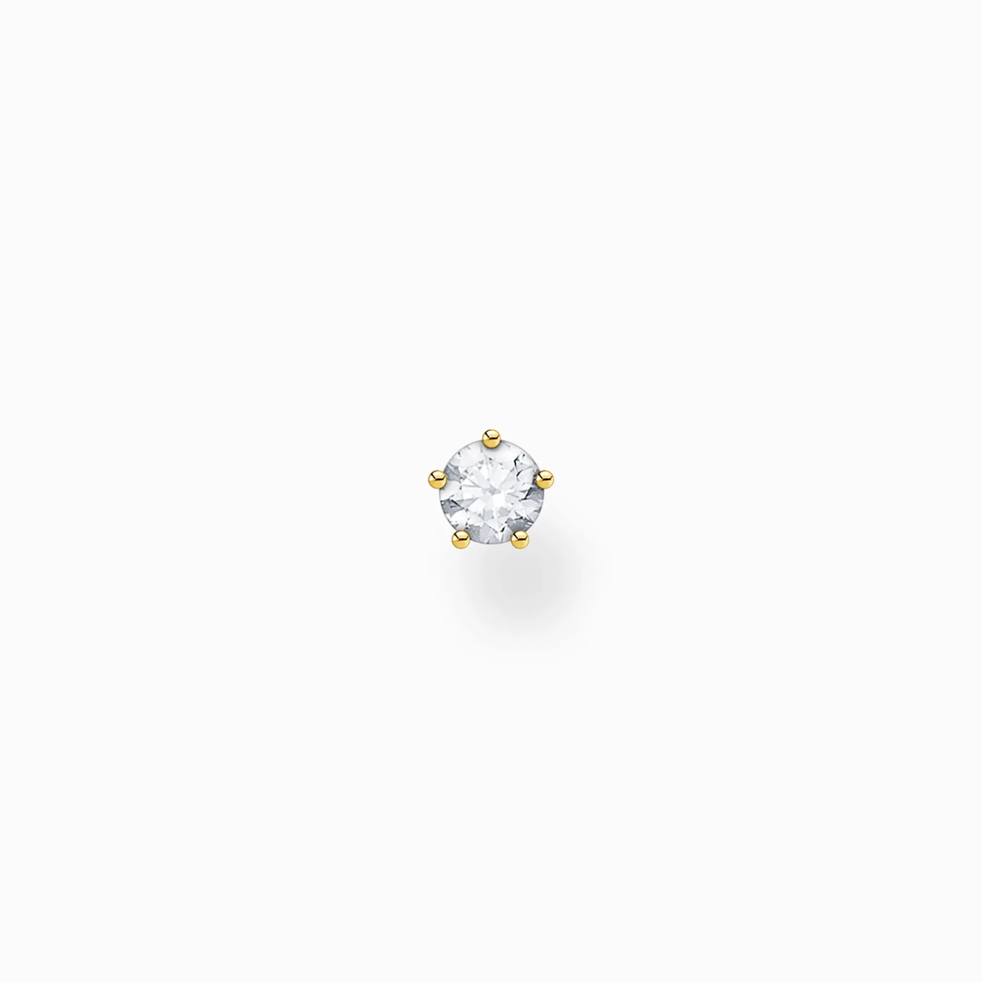 Best Einzel Ohrstecker weißer Stein gold Damen Ohrstecker|18K Vergoldung - 925 Silber