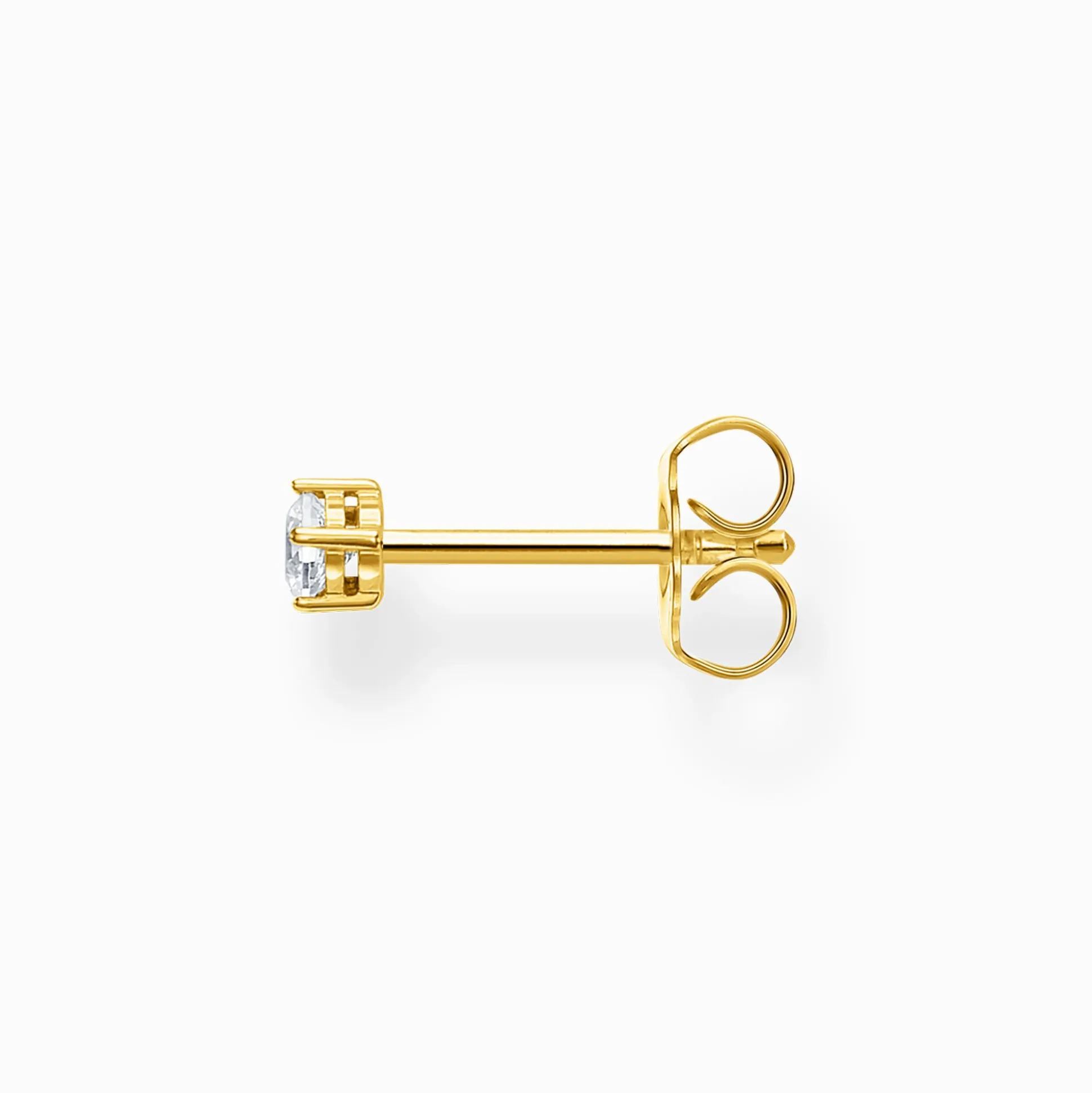 Best Einzel Ohrstecker weißer Stein gold Damen Ohrstecker|18K Vergoldung - 925 Silber