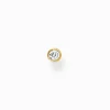 Discount Einzel Ohrstecker weißer Stein gold Damen Ohrstecker|18K Vergoldung - 925 Silber
