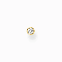 Discount Einzel Ohrstecker weißer Stein gold Damen Ohrstecker|18K Vergoldung - 925 Silber