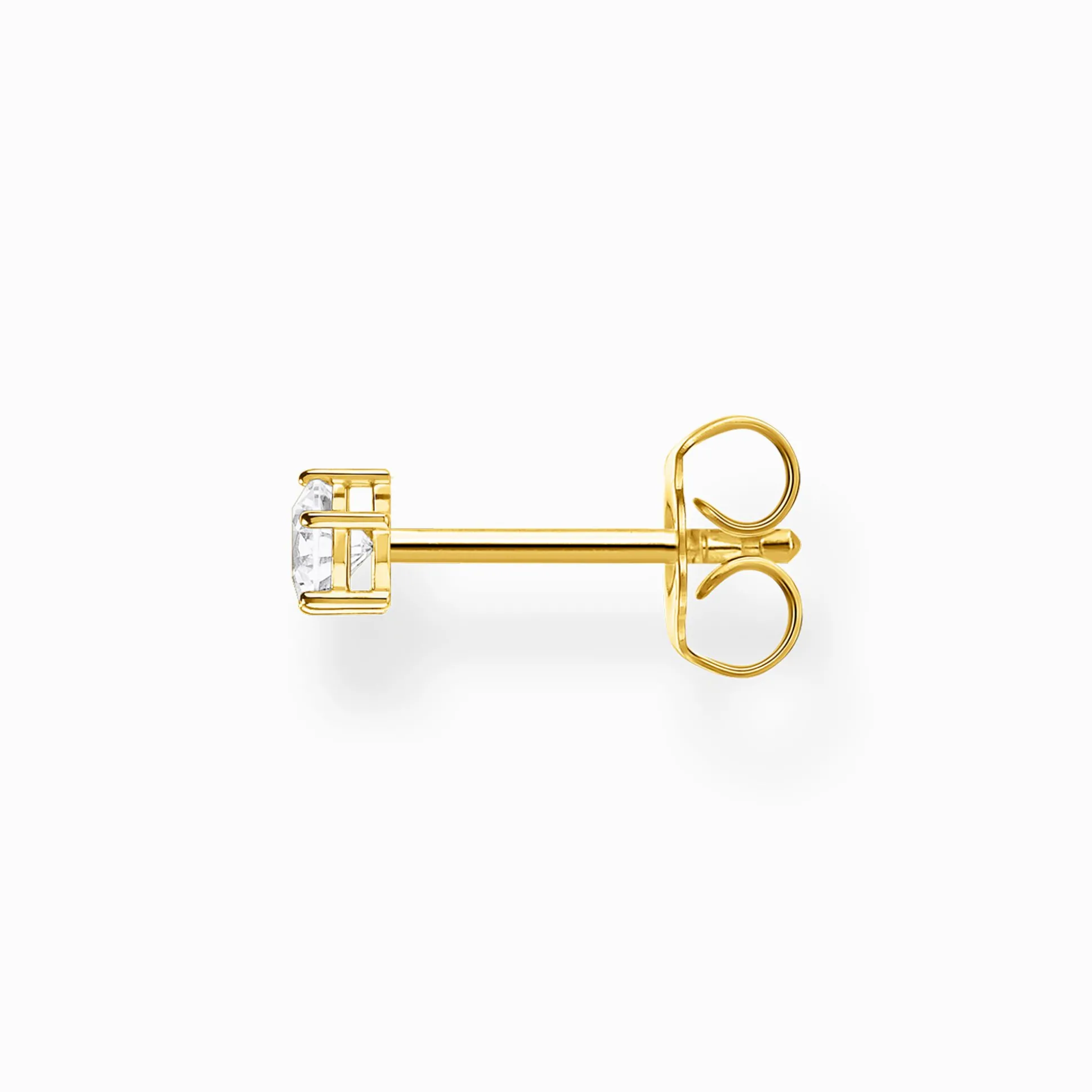 Cheap Einzel Ohrstecker weißer Stein gold Damen Ohrstecker|18K Vergoldung - 925 Silber